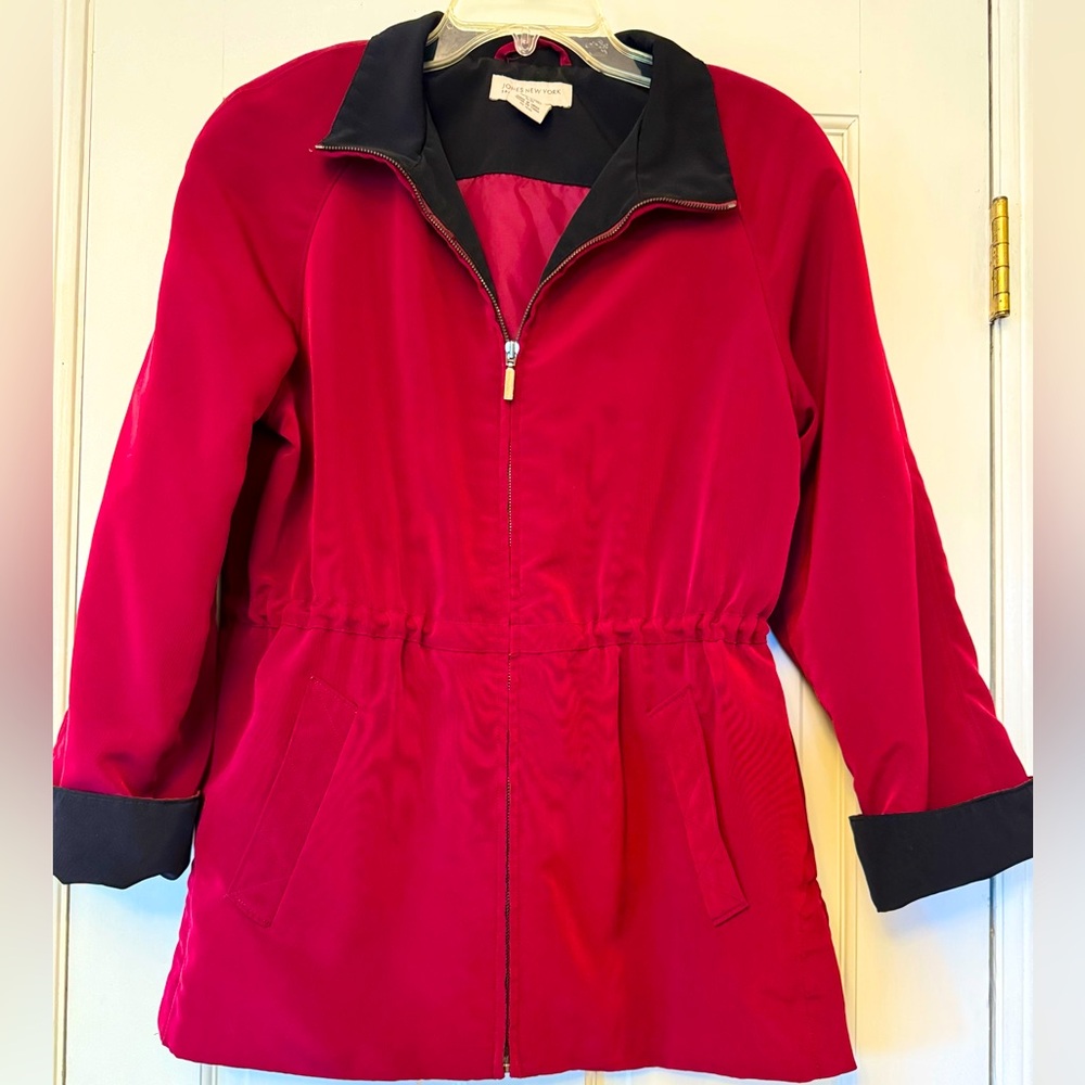 Jones New York Crimson Utility Jacket with Black Accents